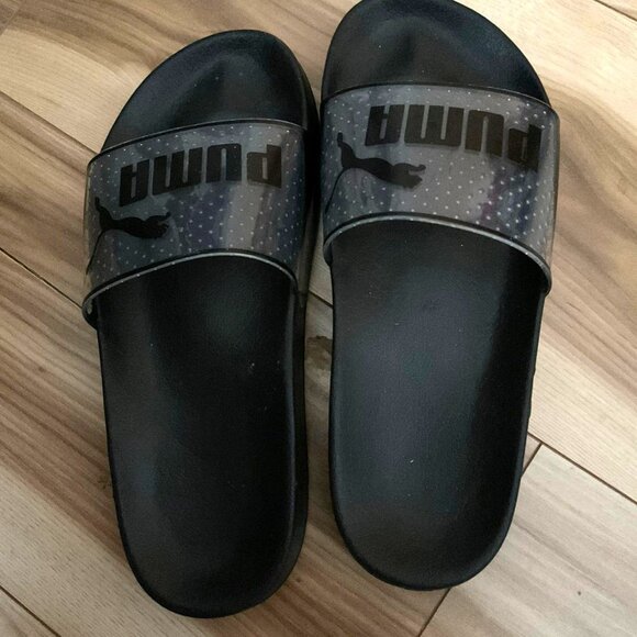 New Puma sliper black clear woman 6 man 4 - Picture 1 of 2